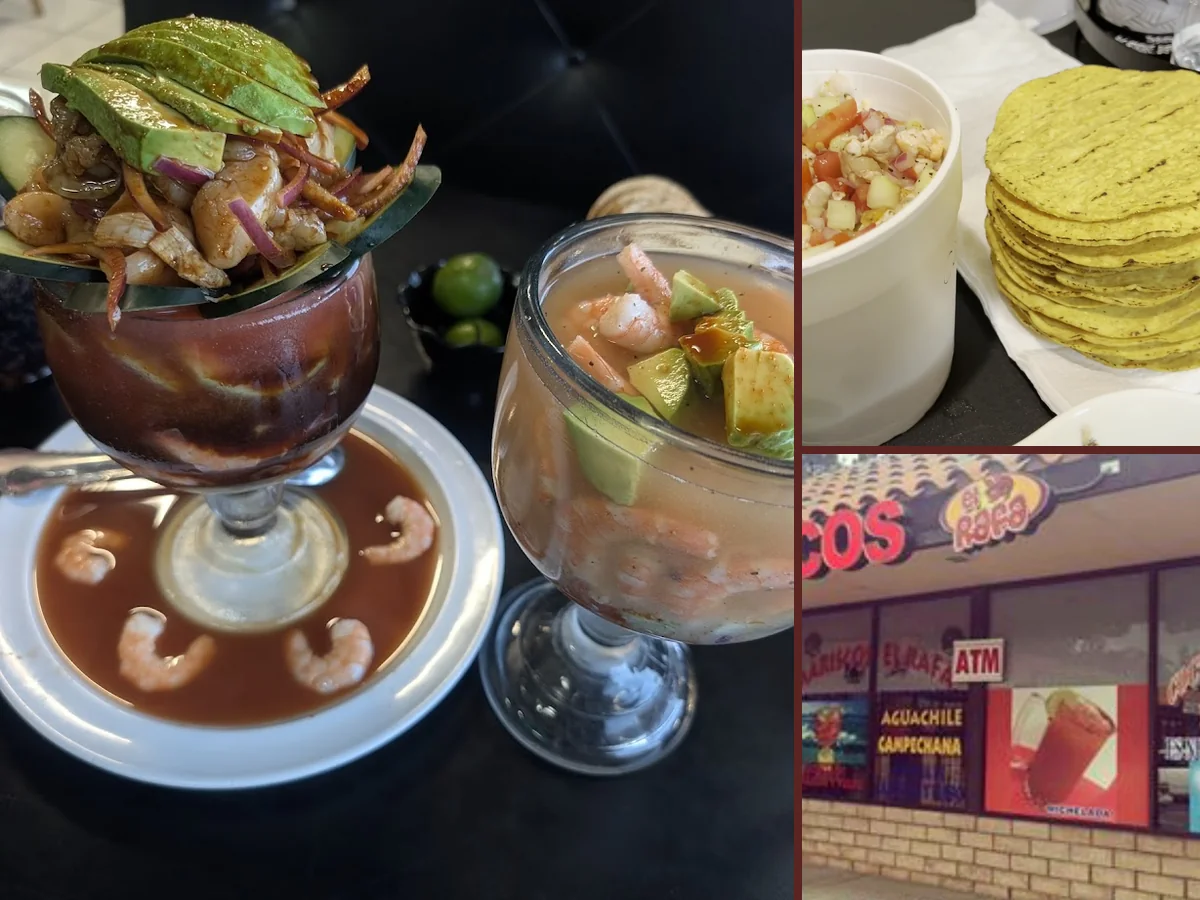 Shrimp ceviche served with crisp toast.